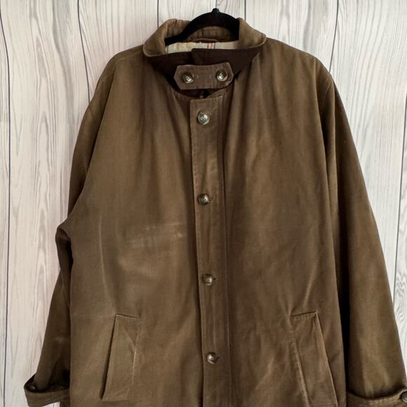 Magee Overcoat Brown Mens 46 Canvas 100% Cotton Lined Ireland - Picture 2 of 11